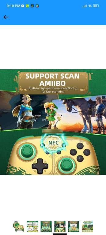 Amazon: Control marca IINE edición Zelda con estuche para nintendo switch (PRECIO AL PAGAR)