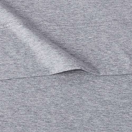 AmazonBasics: Juego de sábanas (Algodón, NO microfibra) de jersey jaspeado, gris claro, Queen