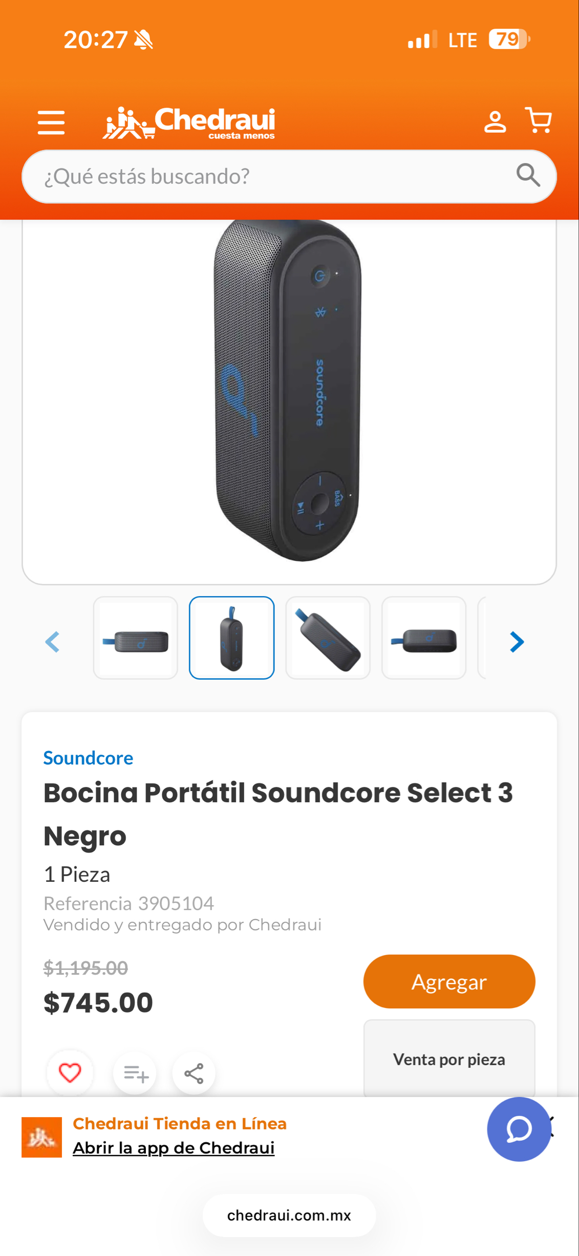 Chedraui: Bocina Portátil Soundcore Select 3 Negro