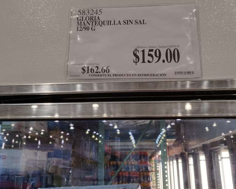Costco: Mantequilla Gloria Sin Sal. Paquete de 12 barras de 90 gr. 149 pesos el Kilo.