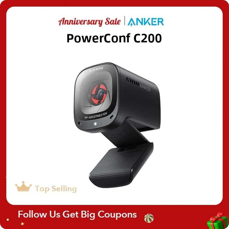 AliExpress: Anker-cámara web PowerConf C200 2K para ordenador portátil, mini usb, con cancelación de ruido, micrófonos ESTÉREO
