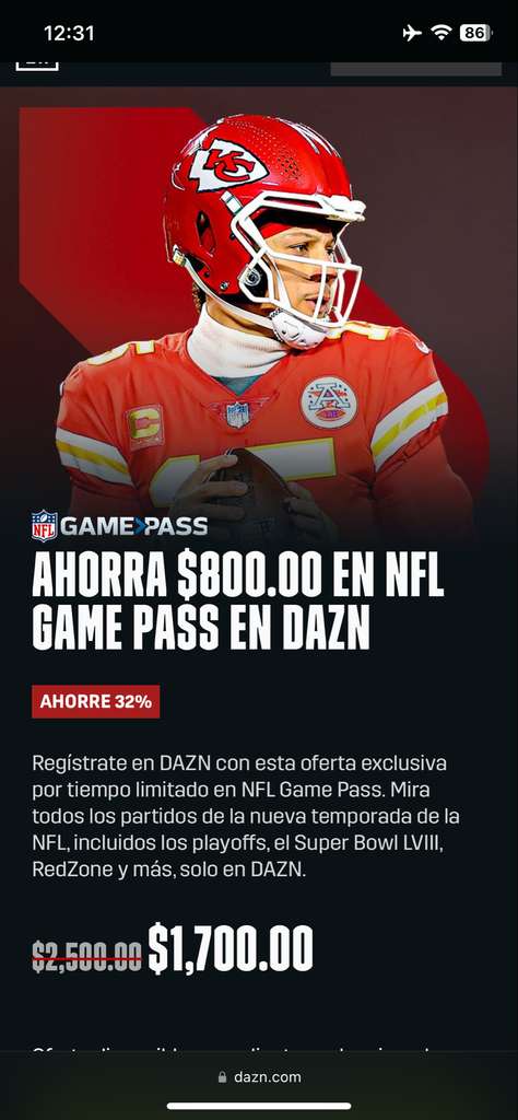 Cómo ver partidos en NFL Game Pass desde México?