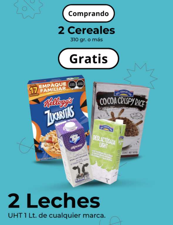 HEB: gratis 2 L de leche en la compra 2 cereales de 310g o más
