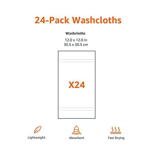 Amazon Basics | Paquete de 24 Tollas de algodón con Envío Gratis Prime