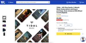 Best Buy: TIDAL HiFi Plus 3 meses por 1 dólar (VPN USA)