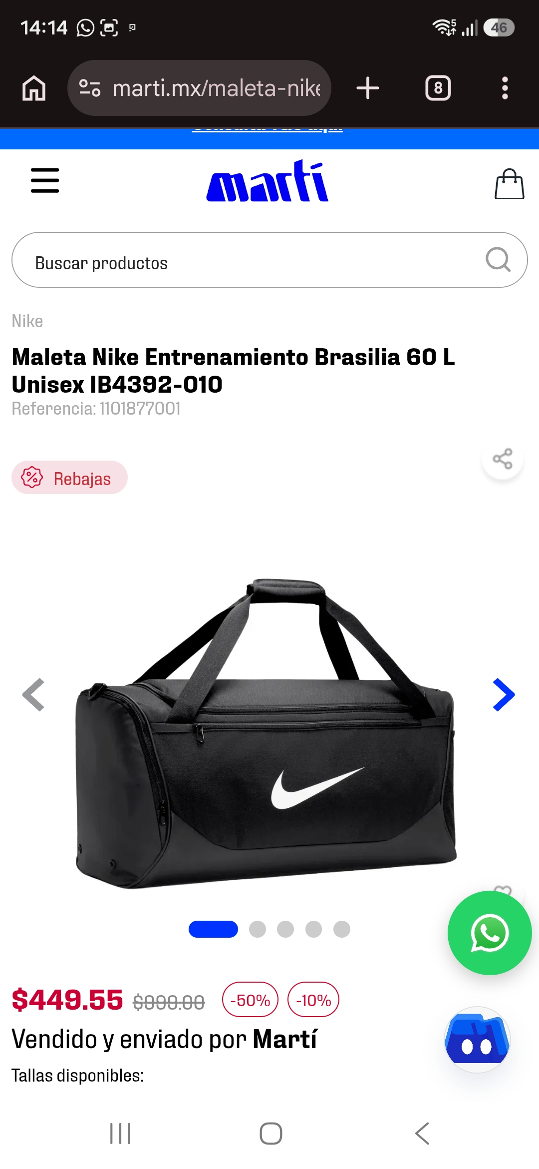 Martí: Maletas Nike, Adidas, Puma con descuento