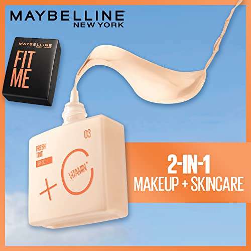 Amazon: Base de maquillaje Fit Me Fresh Tint con Vitamina C, 05 Maybelline NY