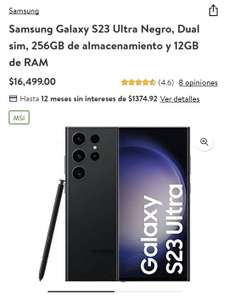 Bodega Aurrera: Samsung Galaxy S23 Ultra Negro, Dual sim, 256GB de almacenamiento y 12GB de RAM | Pagando con BBVA débito