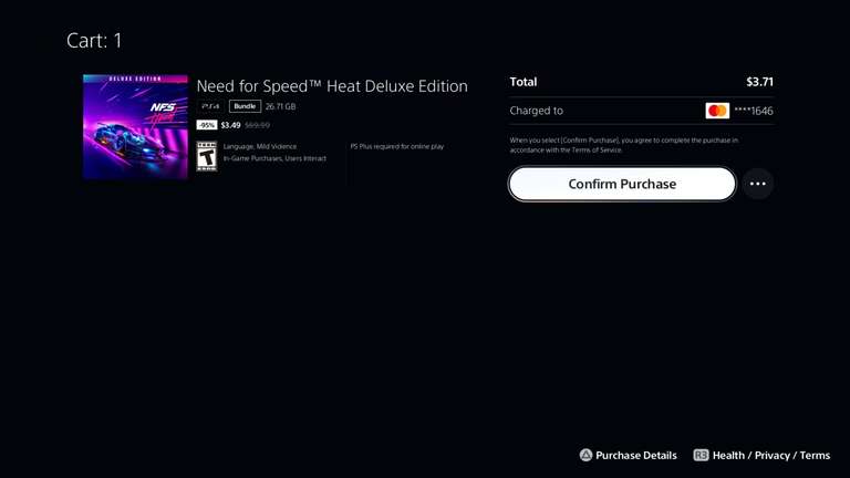 PlayStation: Need for Speed Heat Edición Deluxe (cuenta Florida EU)