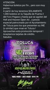 Hell and heaven a 40% de descuento para residentes de Toluca