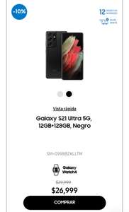 Samsung Store: Celular Samsung Galaxy S21 ultra + Watch4