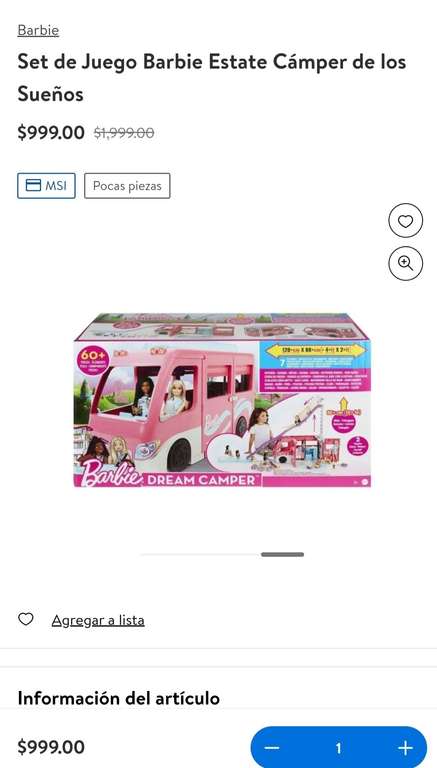 Walmart Super: Barbie camper de los sueños