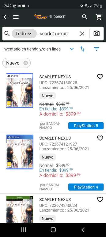 GAME PLANET Scarlet Nexus PS4/PS5 y XBOX