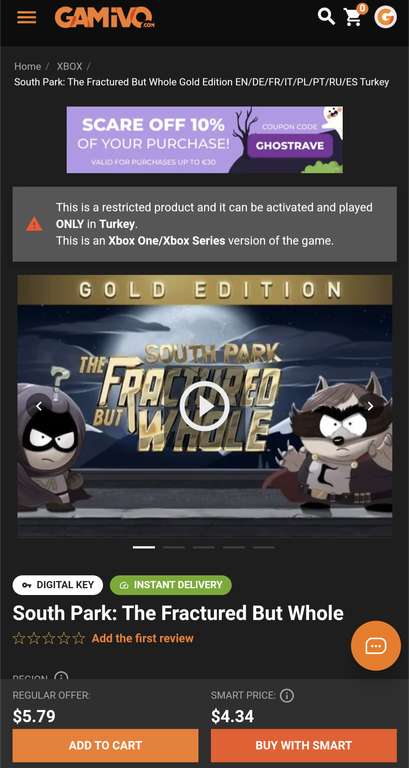 Gamivo: South Park The fracture buttwhole Gold edition TK Xbox