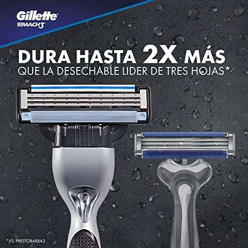 Amazon: Gillette 2 Repuestos para Afeitar Mach3.