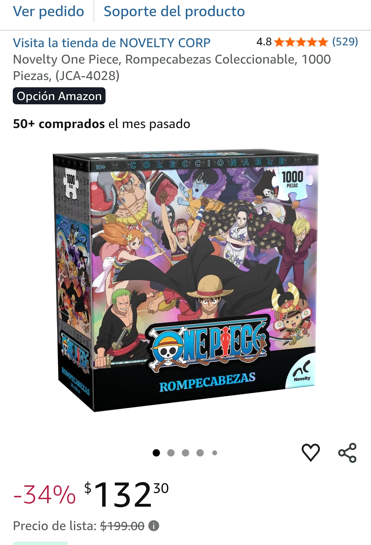Amazon: Rompecabezas one piece 1000 pzas
