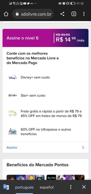 Mercado Libre Brasil: Disney y star plus a $55