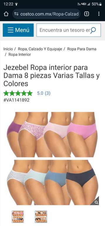 Costco Jezebel Ropa interior para costco Dama 8 piezas Varias