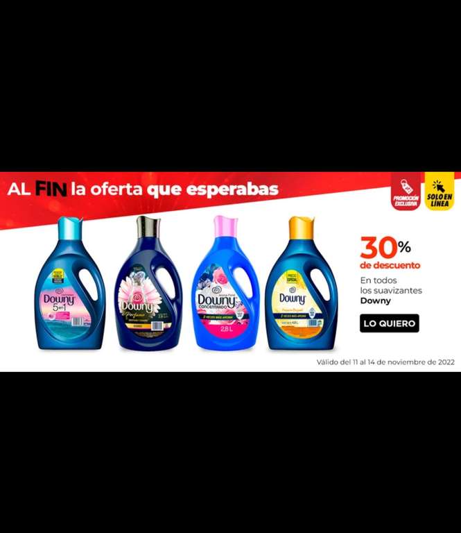Chedraui Downy 30% descuento