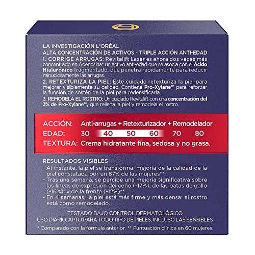 Amazon: Crema antiarrugas de día Revitalift L'Oréal Paris, 50 ml, Planea y Ahorra