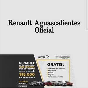 Renault Aguascalientes: $15,000 en efectivo extras por estrenar coche