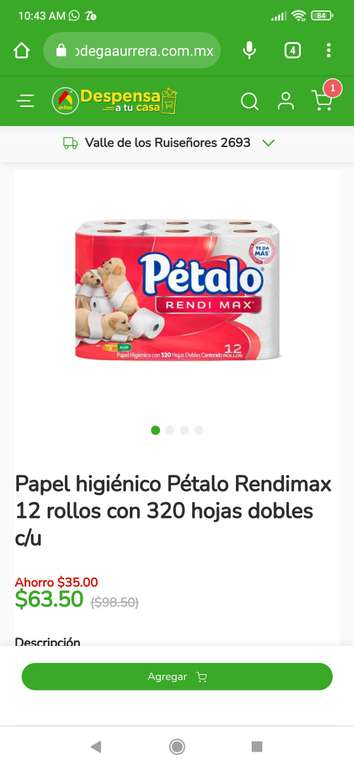 Despensa Bodega Aurrerá: Papel higiénico Pétalo Rendimax 12 rollos en línea y tienda fisica