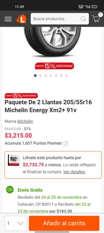 Linio Paquete De 2 Llantas 205/55r16 Michelin Energy Xm2+ 91v