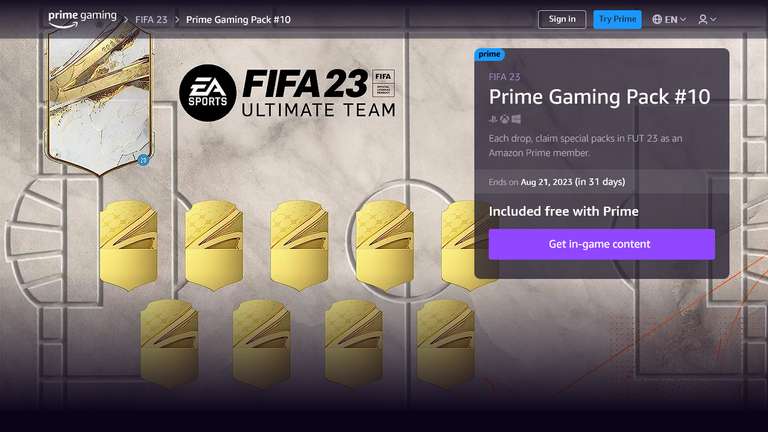 Prime Gaming: Pack 10 / Fifa 23 Ultimate Team