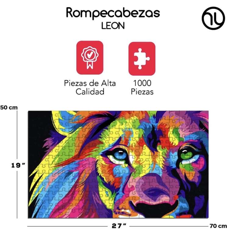 Amazon: Rompecabezas León Multicolor Para Toda La Familia 1000 Pzas