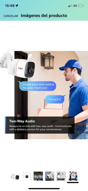 Amazon: TP-LINK Tapo C310, cámara de seguridad Wi-Fi para exteriores, 3MP, alarma de luz y sonido, visión nocturna, funciona con Alexa