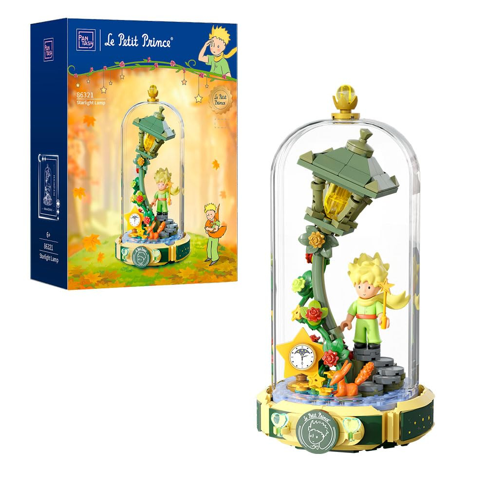 Amazon: Set de Construcción Farol de Estrellas y Luna de El Principito Kit, Modelo iluminado con cubierta antipolvo, 221 piezas - PAN TASY