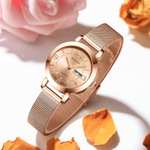 Amazon: RUIAO Reloj Para Mujer De Oro Rosa, Reloj Para Mujer Con Diseño De Doble Cierre De Seguridad Ajustable y Manecillas Luminosas