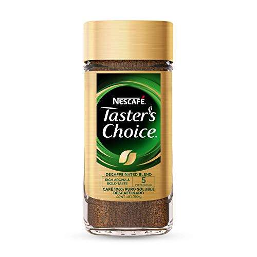 Amazon: Nescafé Taster's Choice Decaffeinated Blend Café Descafeinado Soluble Frasco 190g | Envío gratis con Prime