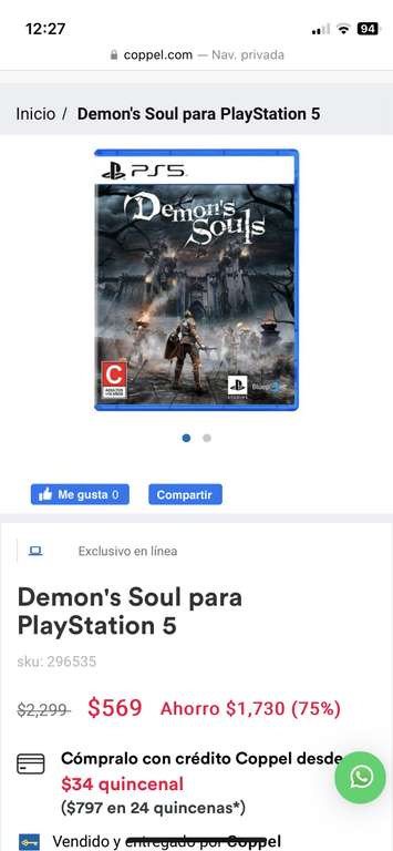 Coppel: Demon souls ps5