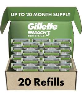 Amazon: Gillette mach 3 20 repuestos