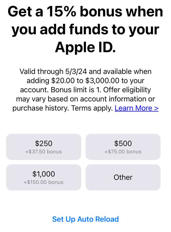 AppStore: 15% extra gratis al agregar saldo a tu cuenta apple ID