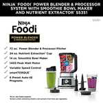 Amazon: Ninja - SS351 Foodi Licuadora potente y sistema de procesamiento con máquina para batidos, color plateado