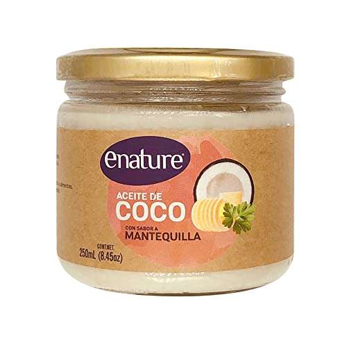 Amazon: Enature Aceite de Coco Orgánico con Esencia de Mantequilla, 250 ml