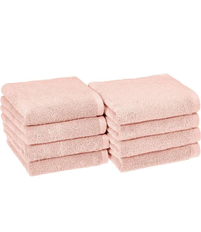 Amazon Basics, Juego de toallas de secado rápido, Pétalo rosa, 8 piezas 41 x 71 cm