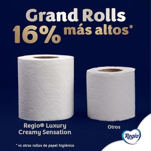 Amazon: REGIO - Luxury Creamy Sensation - Papel Higiénico Hojas Dobles XXL - 16 Rollos