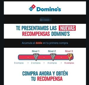 Domino's Pizza: Recompensas por 2, 4 y 6 compras