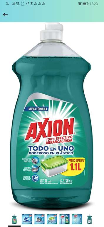 Amazon: Axion Complete, Lavatrastes Líquido, Poderoso en Plásticos, 1.1 L