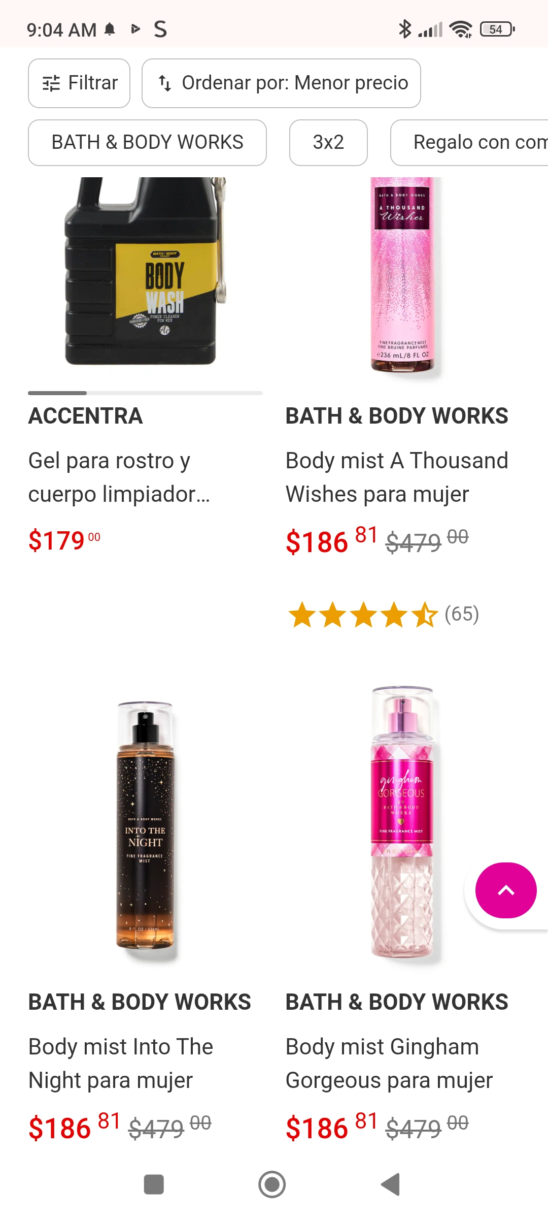 Bath and body works mist. Están a muy buen precio en Liverpool.