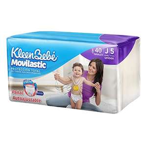 Amazon: KleenBebé Movilastic Pañal Desechable para bebé, Talla Jumbo Unisex, etapa 5