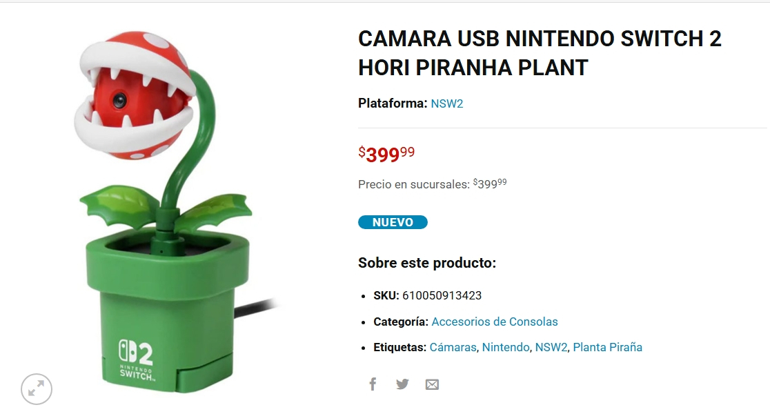 Game Planet: Cámara Piraña Nintendo para recoger en sucursal