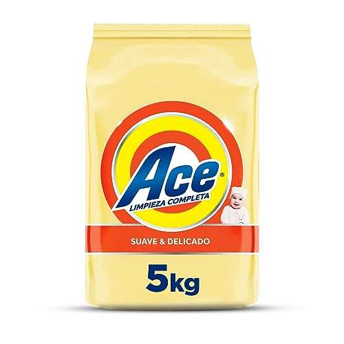 Amazon: Ace Suave Y Delicado Detergente En Polvo 5kg | Planea y Ahorra, envío gratis con Prime