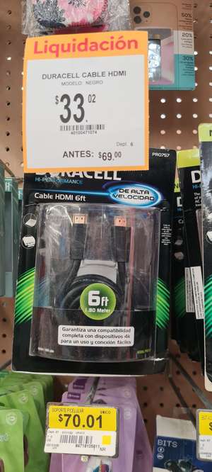 Liquidación cables HDMI en Walmart yucatan