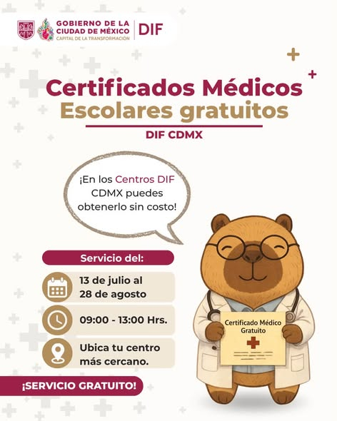 Gobierno CDMX: DIF CDMX: Certificados Médicos Escolares Gratuitos