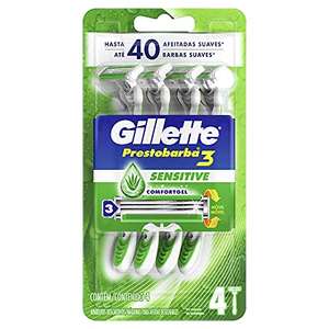 Amazon: 4 Piezas Gillette Prestobarba3 SenseCare Máquinas Para Afeitar Desechables.