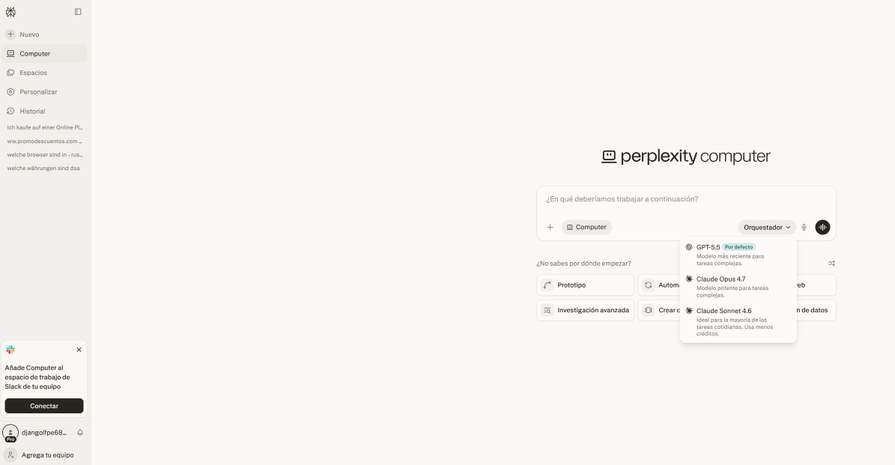Perplexity Pro 12 meses: GPT-5.5 + Claude Sonnet 4.6 at G2G, precio ...